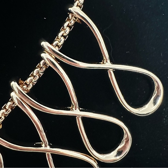 Erica Lyons shiny, gold toned, Infinity design bib necklace, statement piece. - Picture 8 of 10
